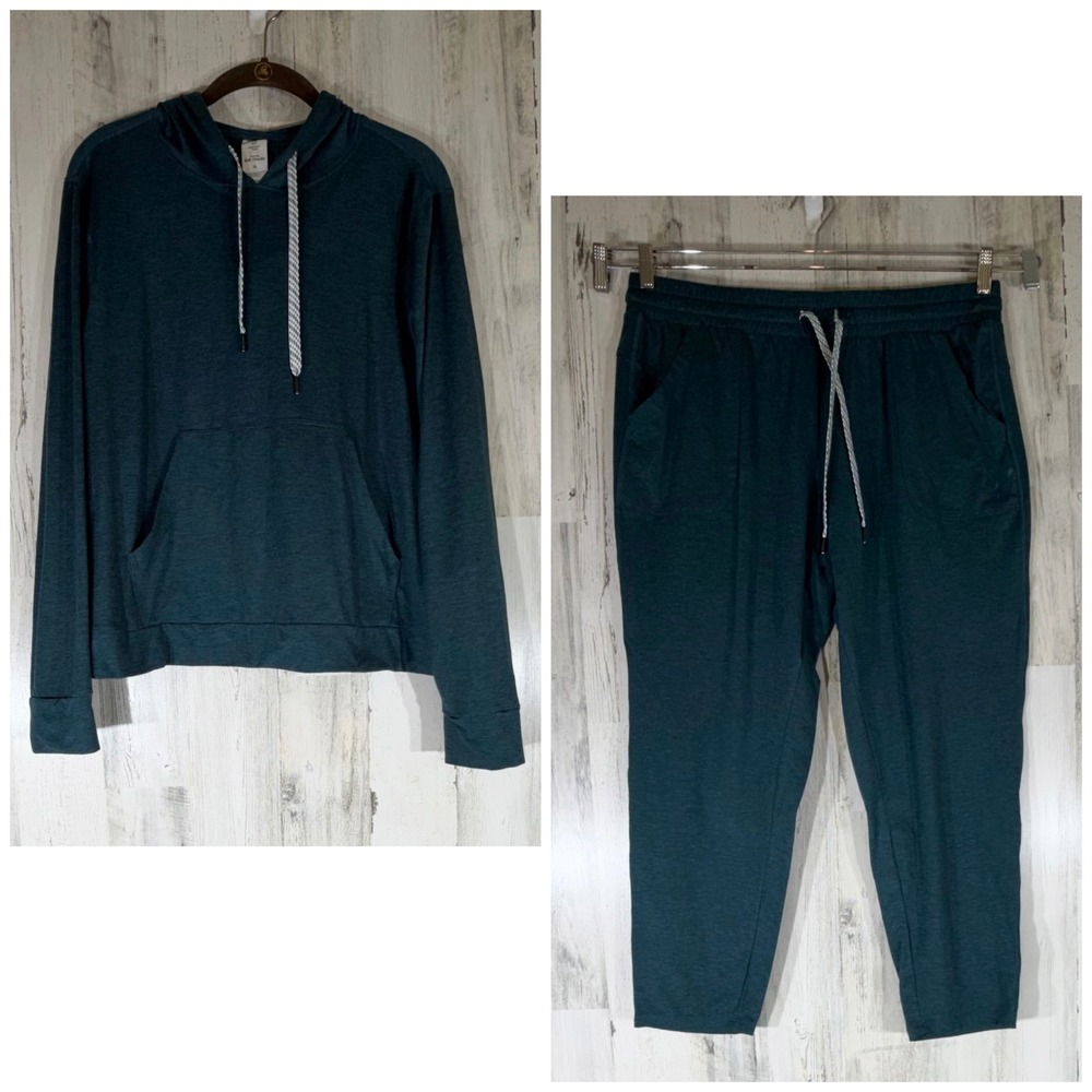 Members Mark Loungewear Set XL Teal Blue Favorite Soft 2pc Athleisure Cozy READ